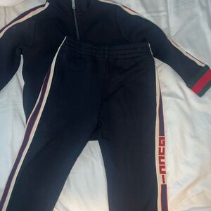 Gucci Navy Blue Tracksuit with Red and Green Stripes
